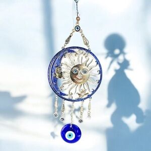 Turkish blue evil eye sun and moon